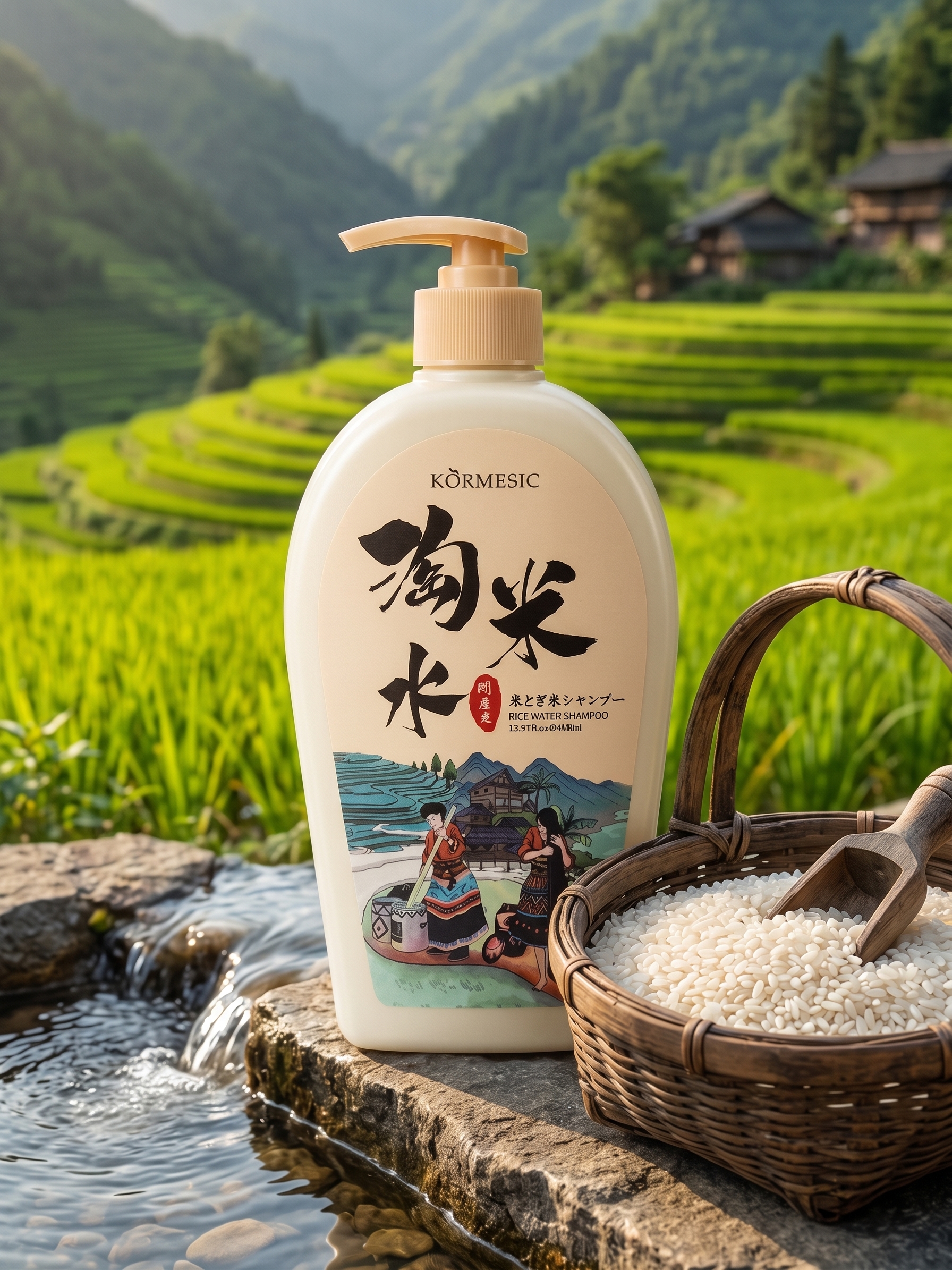 KORMESIC Rice Water Shampoo  400ml | Paraben-Free